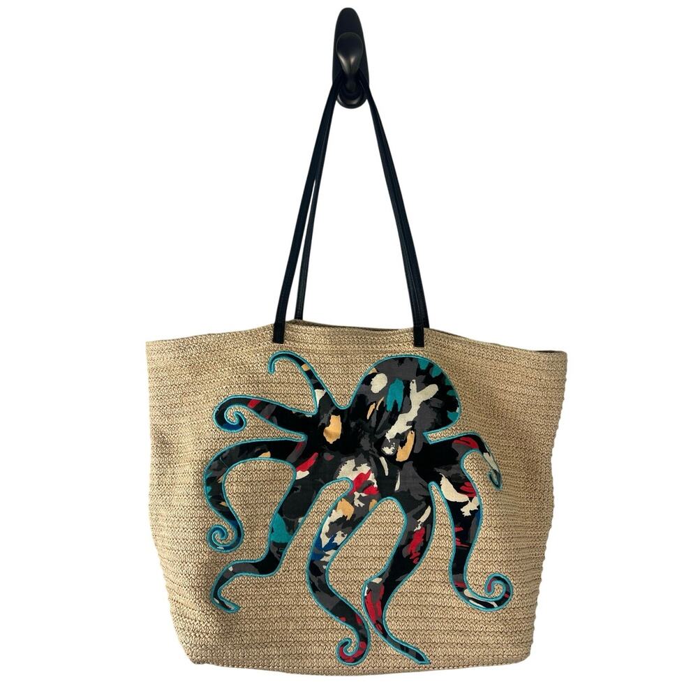 Vera Bradley Tan Shoulder Bag with Multicolor Octopus Design